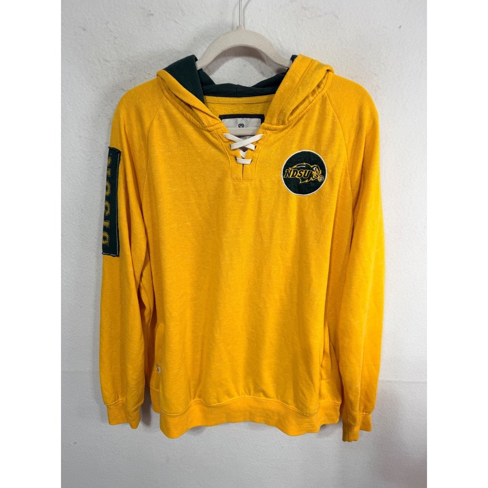 NDSU Bison Lace Up Hoodie Women's XXL Yellow Football NCAA Gameday North Dakota